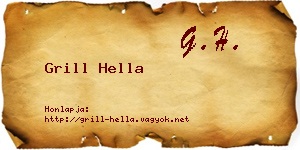 Grill Hella névjegykártya
