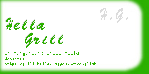 hella grill business card